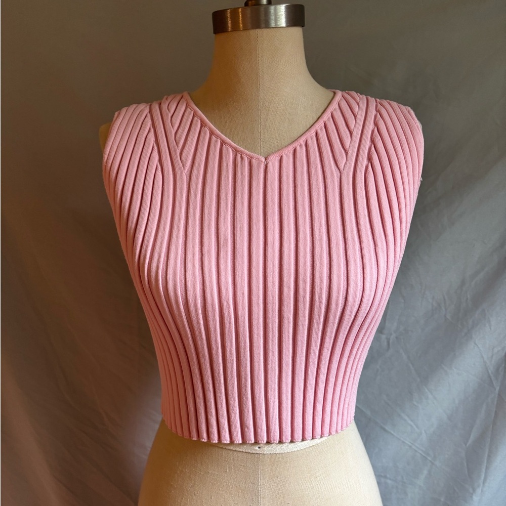Zara Pink Ribbed Tank Top